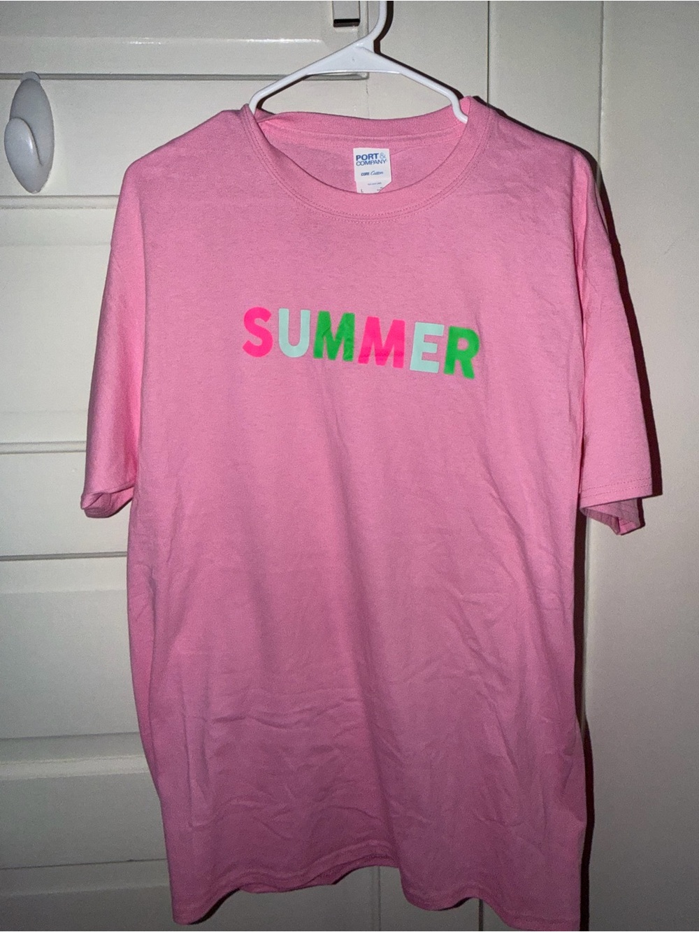 Port and Company Pink "SUMMER" Graphic Tee